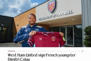 开云官网-官方：西汉姆签下巴黎FC19岁后卫科劳，球员将在U21效力